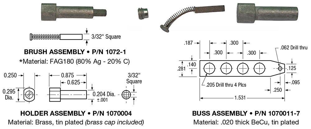 2.5-amp slip ring brush