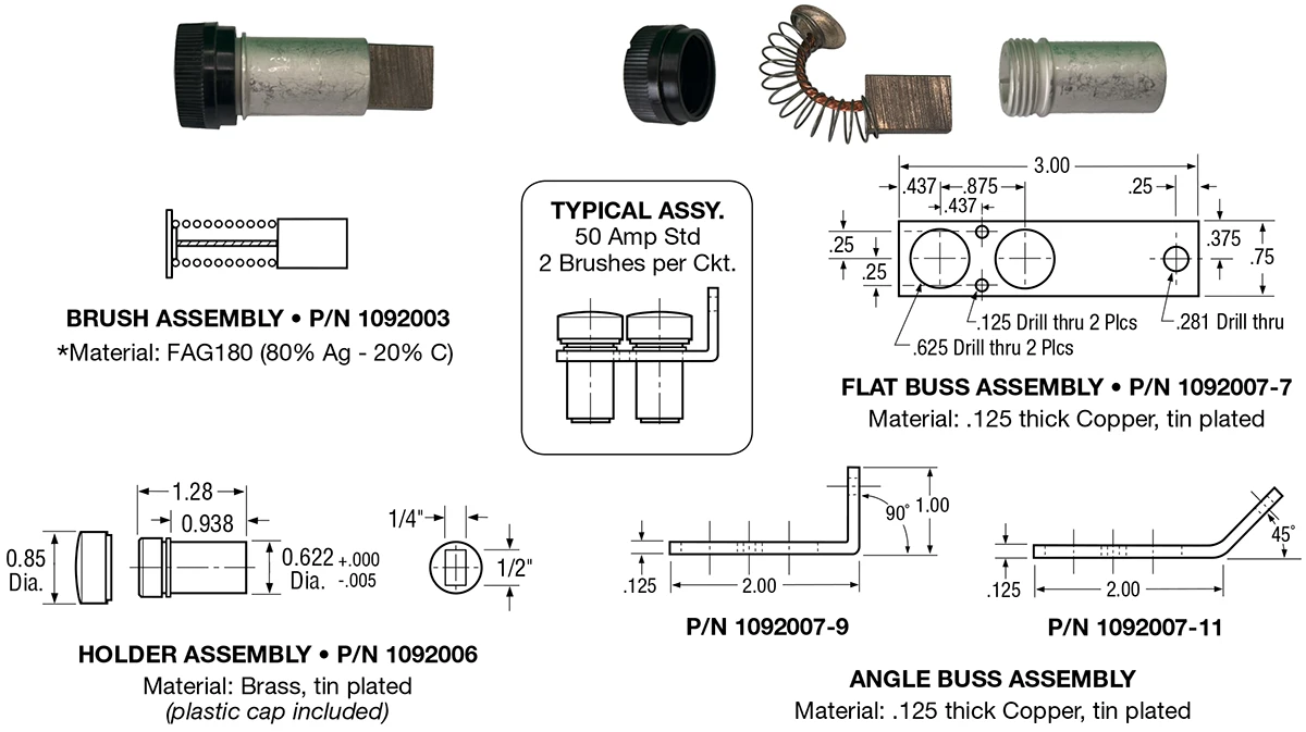 25-amp slip ring brush